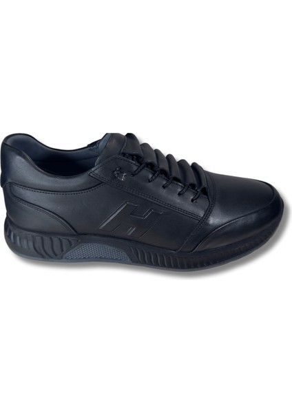 Siyah Hakiki Deri Günlük Spor Ayakkabı (Ss4) 40