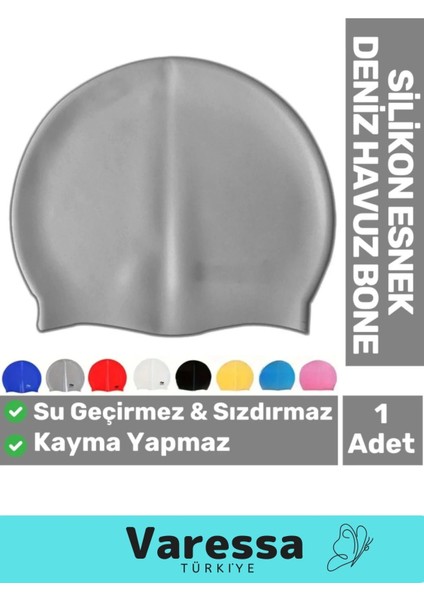 Premium Seri Kaymaz Su Geçirmez Sızdırmaz Silikon Yüzücü Elastik Yüzme Şapkası Havuz Deniz Bonesi