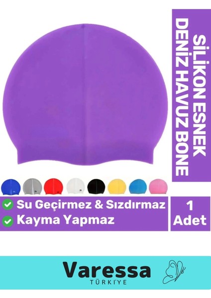 Premium Seri Kaymaz Su Geçirmez Sızdırmaz Silikon Yüzücü Elastik Yüzme Şapkası Havuz Deniz Bonesi