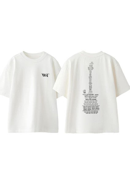 Pink Floyd Gitar Tasarım Sırt Baskılı Pamuk Beyaz Oversize T-Shirt