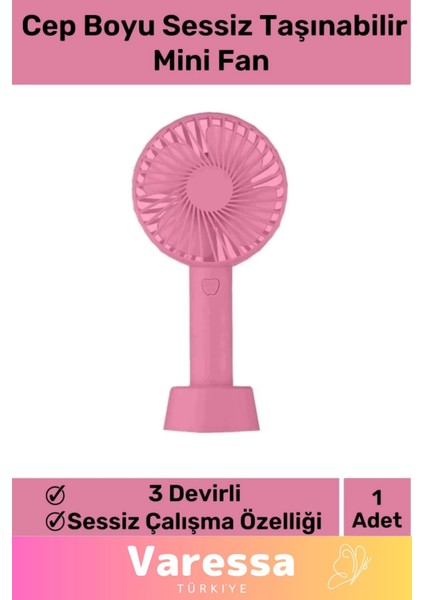 Premium Seri USB Şarjlı 3 Kademeli Sessiz Taşınabilir Mini Fan Pervaneli Soğutucu Küçük Vantilatör