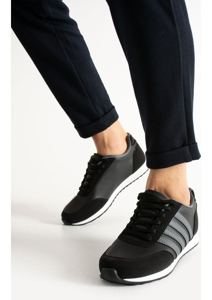 Günlük Sneaker Unisex Çizgili Günlük Rahat Kaliteli Konforlu Bağcıklı Sneaker Spor Ayakkabı
