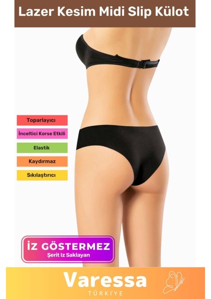Özel Iz Göstermeyen Dikişsiz Kaymaz Toparlayıcı Popo Şekillendiric Kadın Lazer Kesim Midi Slip Külot