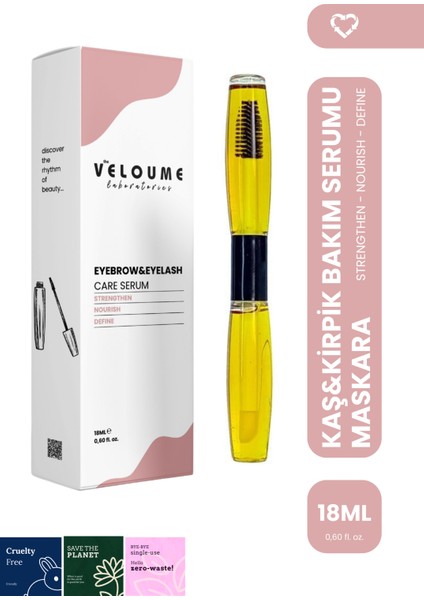 Kaş Kirpik Besleyici Uzatıcı Bakım Serumu Maskara, Doğal Jojoba Yağı, Tatlı Badem Yağı, 18 ml