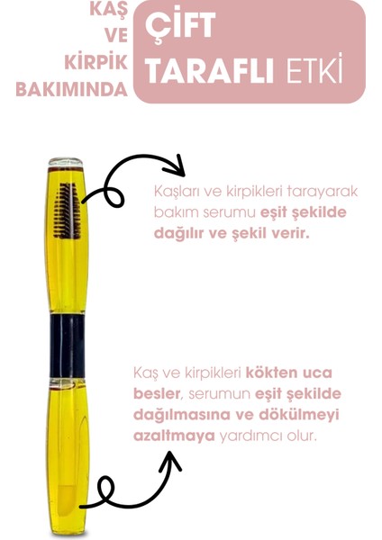 Kaş Kirpik Besleyici Uzatıcı Bakım Serumu Maskara, Doğal Jojoba Yağı, Tatlı Badem Yağı, 18 ml