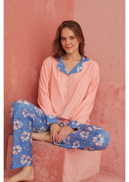 Marla Bayan Düğmeli Pijama Takımı