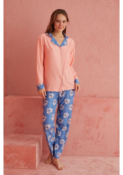 Marla Bayan Düğmeli Pijama Takımı