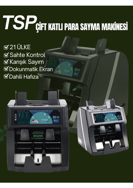 Tsp Para Sayma Makinesi 21 Ülke Dokunmatik