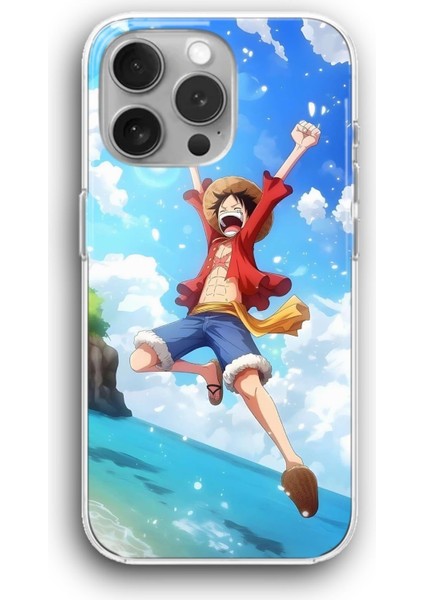 Apple iPhone 11 Pro Max Uyumlu Şeffaf Kılıf Luffy Karakter Poz Anime Çocuk