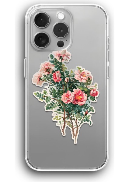 Apple iPhone 11 Pro Max Uyumlu Şeffaf Kılıf Botanik Çiçek Buket Kadın