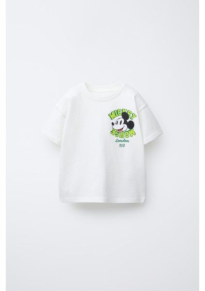 Kız Çocuk Pamuklu Beyaz Yeşil Karakter Baskılı T-Shirt ve Şort Takım - Eğlenceli Stil fiyatları