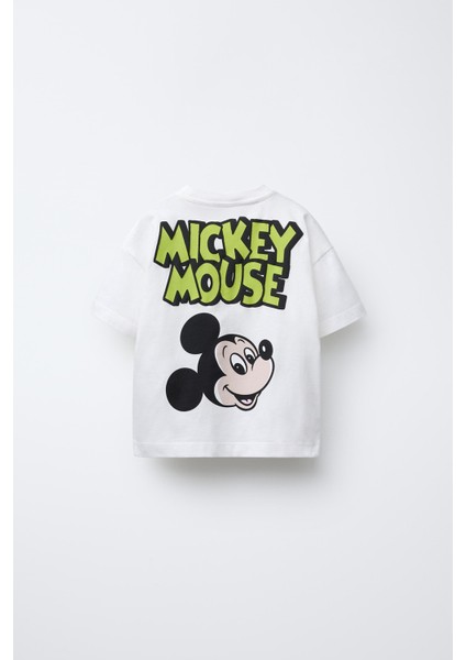 Kız Çocuk Pamuklu Beyaz Yeşil Karakter Baskılı T-Shirt ve Şort Takım - Eğlenceli Stil modelleri