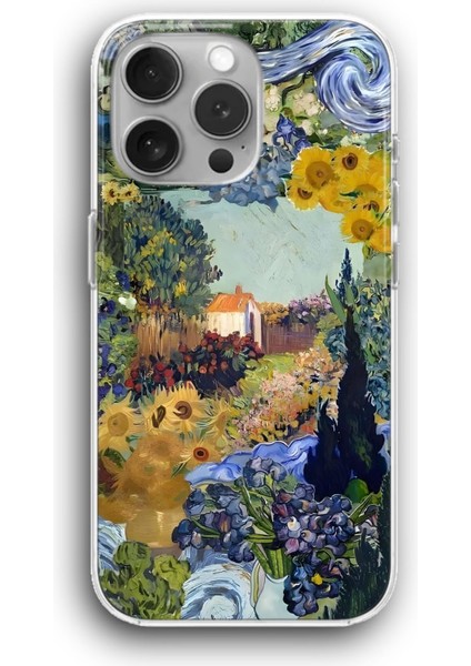 Apple iPhone 11 Pro Max Uyumlu Şeffaf Kılıf Tatlı Kolaj Sanatsal Tablo Van Gogh