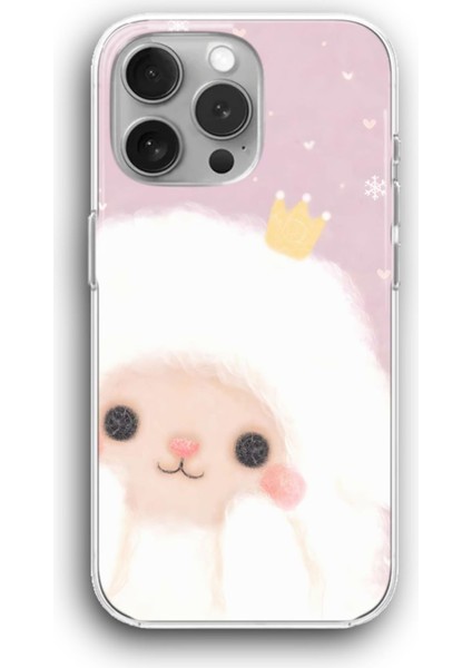 Apple iPhone 11 Pro Max Uyumlu Şeffaf Kılıf Ponçik Kuzucuk Taç Çocuk