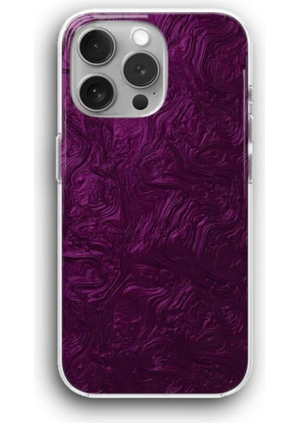 Apple iPhone 11 Pro Max Uyumlu Şeffaf Kılıf Modern Abstract Donmuş Lav Lüks
