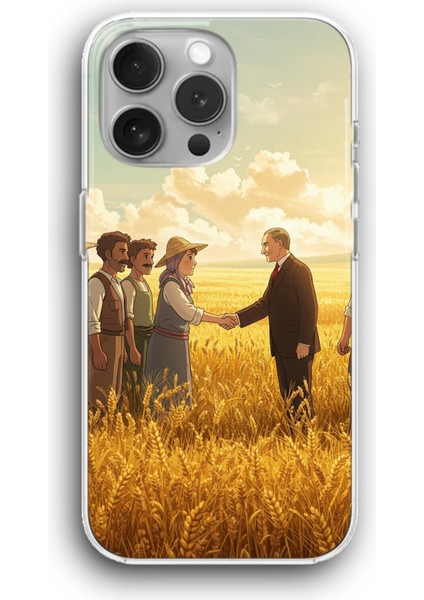 Apple iPhone 11 Pro Max Uyumlu Şeffaf Kılıf Atatürk Halk Selamlaşma