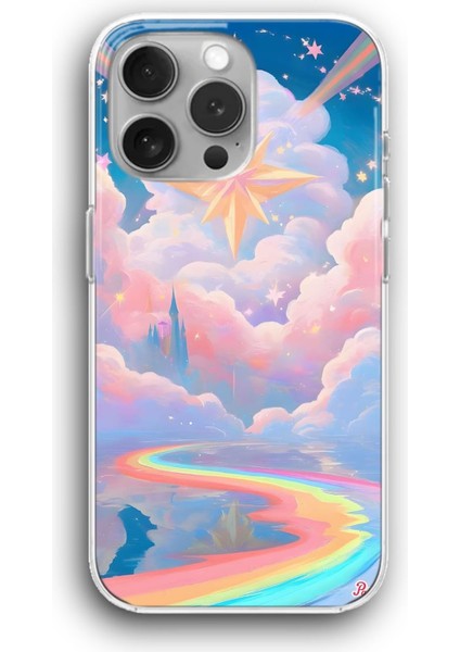 Apple iPhone 11 Pro Max Uyumlu Şeffaf Kılıf Tatlı Renkli Gökkuşağı