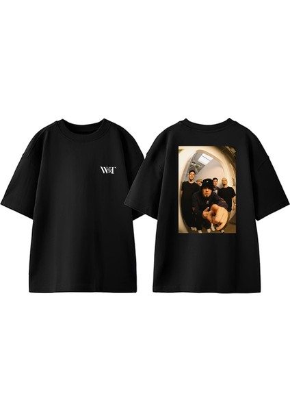 Limp Bizkit Ayna Tasarım Sırt Baskılı Pamuk Siyah Oversize T-Shirt