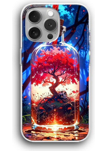 Apple iPhone 11 Pro Max Uyumlu Şeffaf Kılıf Şişe Asya Bonzai Ağacı Anime