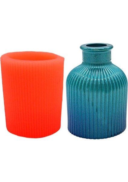 Çizgili Vazo Silikon Mum Kalıbı 9.5 x 6.5 cm fiyatları