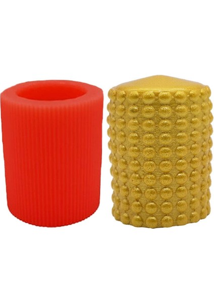 Silindir Kabarcıklı Silikon Mum Kalıbı 6 x 8.5 cm