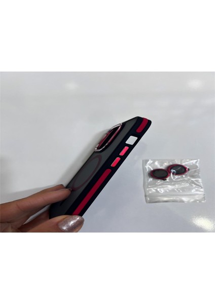 IP14PRO Kenar Detaylı Lens magsafe Kılıf