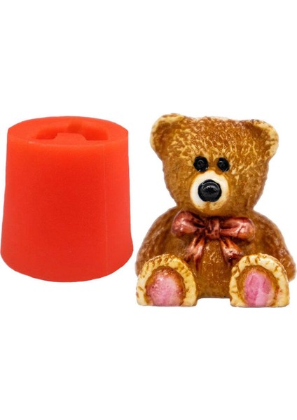 Oturan Ayıcık Silikon Mum Kalıbı