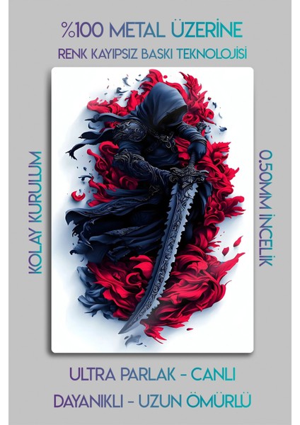 Metal Baskı Parlak Duvar Tablosu - Warrior Savaşçı fiyatları