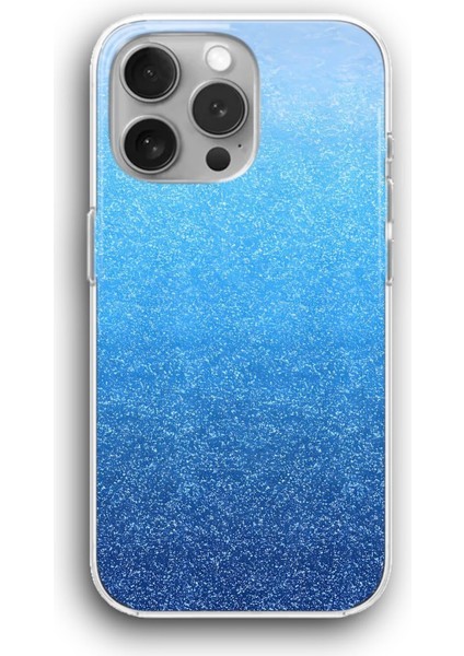 Apple iPhone 11 Pro Uyumlu Şeffaf Kılıf Simli Soyut Mavi Tonları