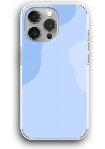 Apple iPhone 11 Pro Uyumlu Şeffaf Kılıf Modern Soyut Desen Mavi Tonlar