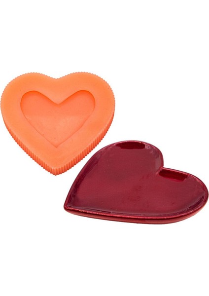 3 Boyutlu Kalp Silikon Mum Kalıbı 11 x 12 x 1.5 cm