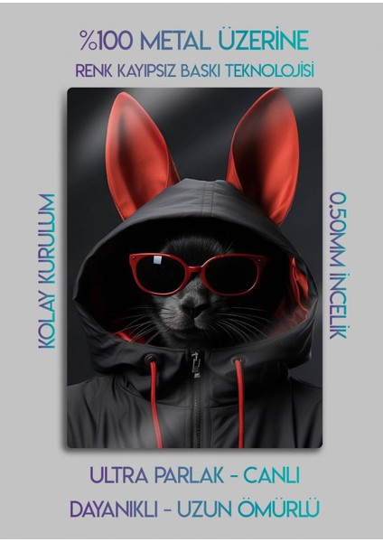 Tavşan Stilist Rabbit - Parlak Metal Tablo fiyatları