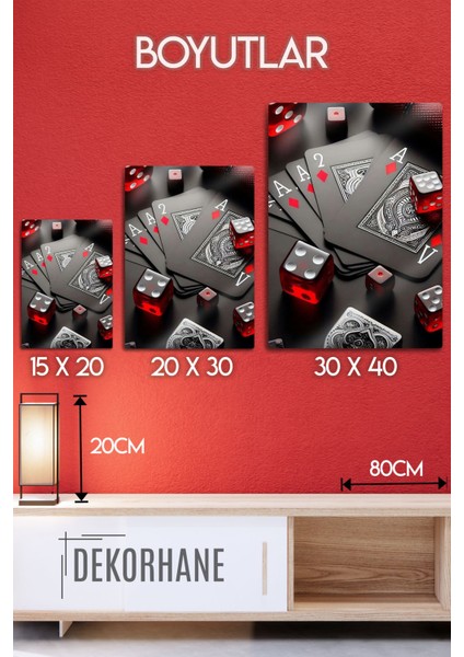 Metal Baskı Parlak Duvar Tablosu - Kumar, Gasino Bet, Kumarbaz fırsatları