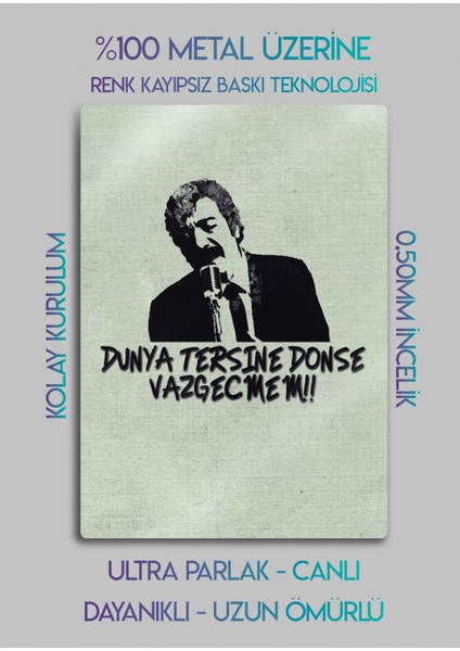 Müslüm Gürses, Baba - Dekoratif Metal Tablo fiyatları