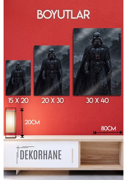 Metal Baskı Parlak Duvar Tablosu - Darth Vader, Yıldız Savaşları, Starwars fırsatları