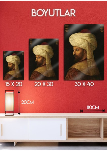 Fatih Sultan Mehmet Han, Fsm - Parlak Metal Baskı Tablo