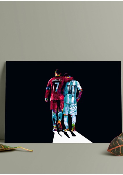 Metal Baskı Parlak Duvar Tablosu - Ronaldo Messi fiyatları
