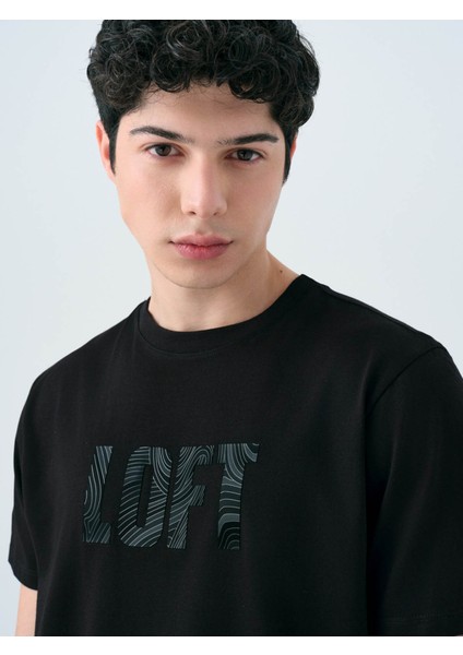Regular Fit Siyah Erkek T-Shirt LF2038459 fırsatları