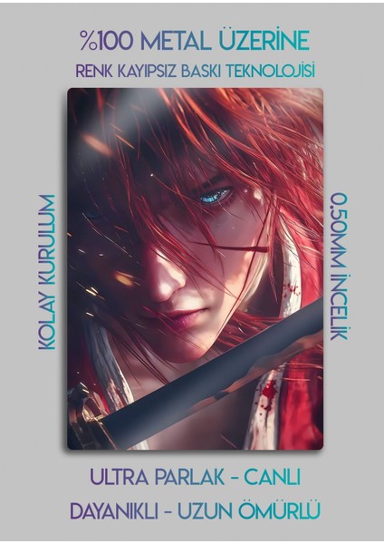 Rurouni Kenshin, Anime - Metal Tablo fiyatları