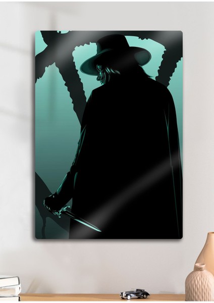 V For Vendetta - Metal Baskı Dekoratif Tablo