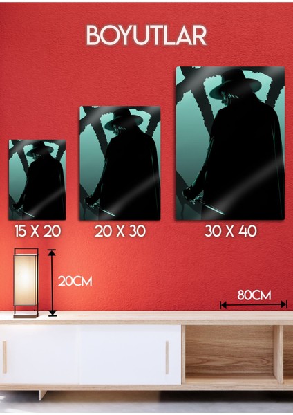 V For Vendetta - Metal Baskı Dekoratif Tablo