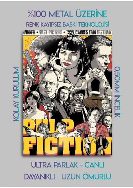 Pulp Fiction, Ucuz Roman - Metal Baskı Parlak Tablo fiyatları