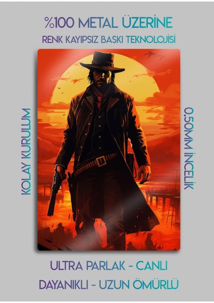 Parlak Metal Baskı Tablo - Rdr2, Red Dead Redemption 2 fiyatları
