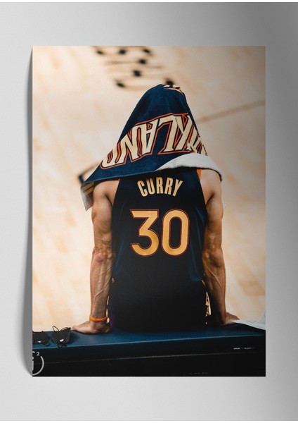 Metal Baskı Parlak Duvar Tablosu - Stephen Curry Nba