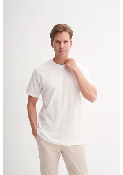 Bisiklet Yaka Ekru Erkek T-Shirt 4121 fırsatları