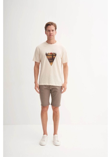 Bisiklet Yaka Bej Erkek T-Shirt 4171 fiyatları