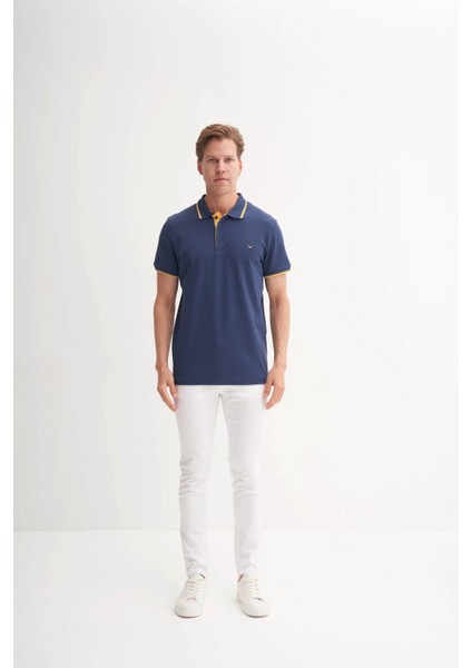 Polo Yaka Indigo Erkek T-Shirt 4614