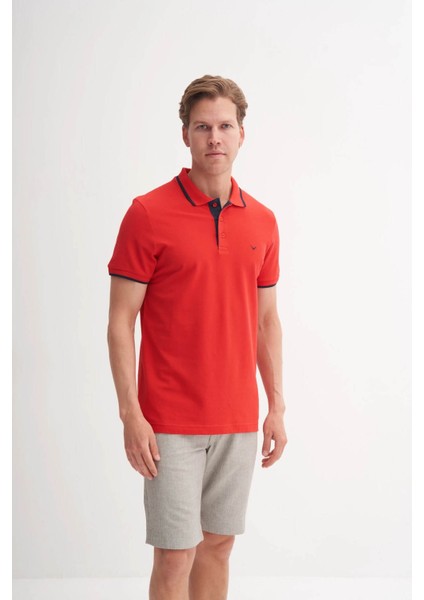 Polo Yaka Kırmızı Erkek T-Shirt 4614