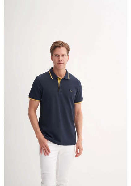 Polo Yaka Indigo Erkek T-Shirt 4614 fiyatları