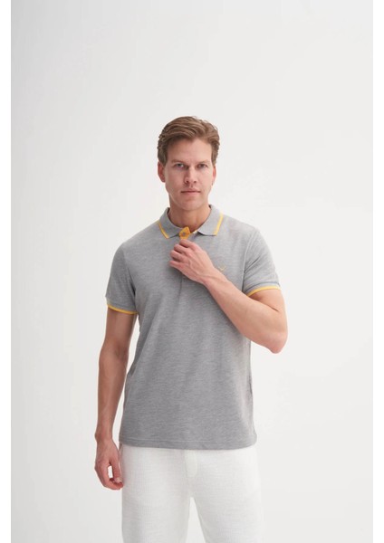 Polo Yaka Gri Erkek T-Shirt 4614